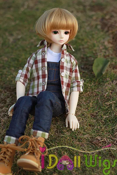 Free Shipping Korea heat resistant Fiber short dark blonde bjd doll accessories 1/3 1/4 1/6 bob wigs for choice | Игрушки и хобби