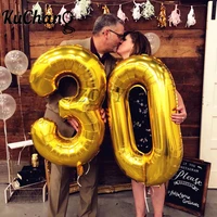 2pcs 163240 inch rose gold number foil helium balloons congratulate 21 30 50 60 years old adult birthday party decor supplies