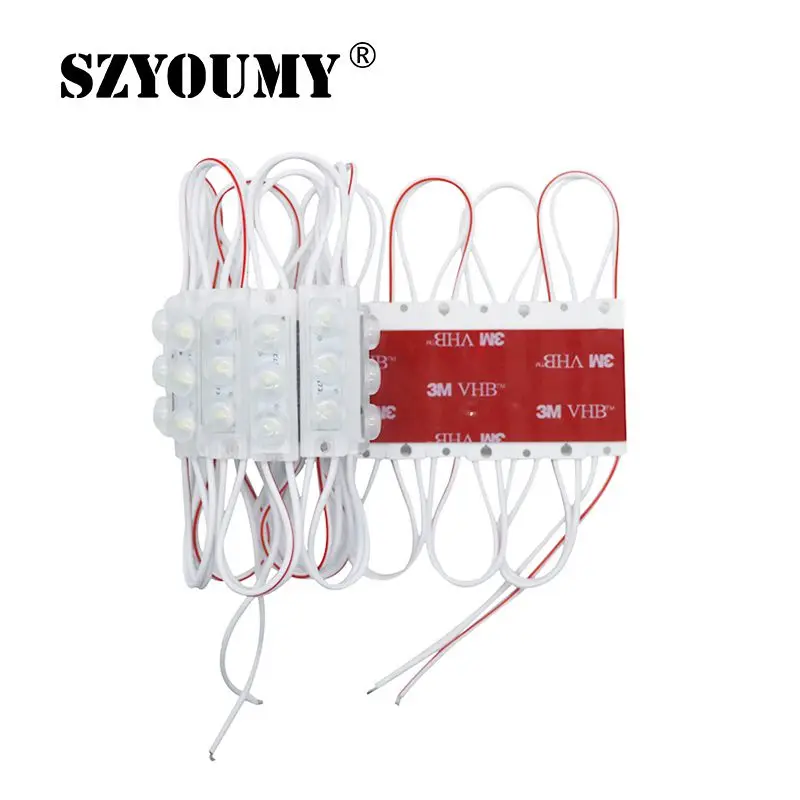 3 светодиодных мини модуля 40*10 мм 2835 SMD IP68 Водонепроницаемая линза для инъекций