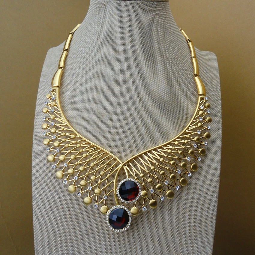 Yuminglai New Arrival Luxury American Red Stone African Jewelry Sets FHK5432 | Украшения и аксессуары