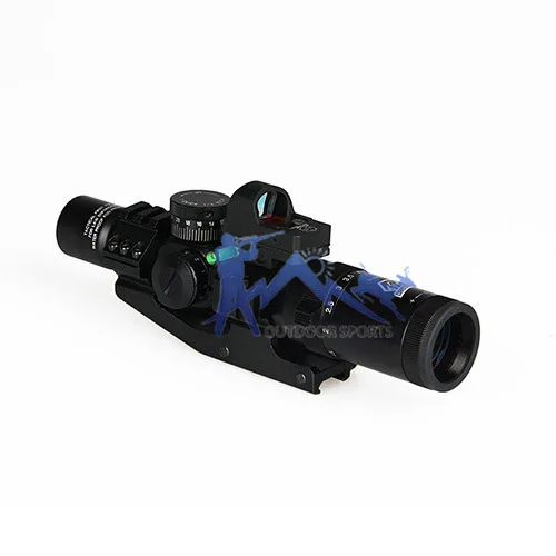 Canis Latrans Тактический 1 4x24 IRF прицел с 1X Мини red dot Сфера и сфера пузырьковый уровень