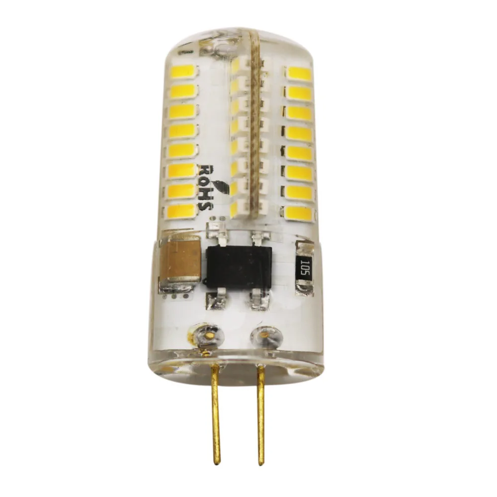 Светодиодный AC/DC 12 V AC 220 V G4 6 Вт силиконовый COB 64 светодиодный лампы SMD3014 светодиодный лампы кукурузы лампочка, Светодиодный прожектор для кристалл лампы Теплый Холодный белый