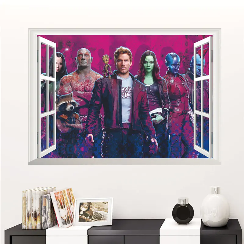 

Guardians Of The Galaxy 3d Window Wall Stickers For Kids Room Home Decoration Diy Boys Wall Decals Movie Mural Art Pvc Posters