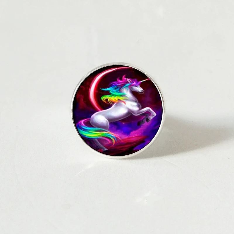 

fashion Ring round glass crystal S Ring unicorn fancy jewelry style art gifts