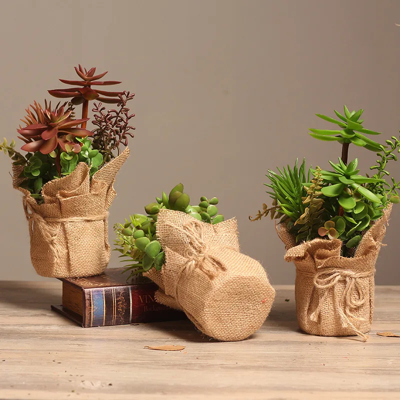 Искусственное свежее искусственное растение в горшке маленький бонсай