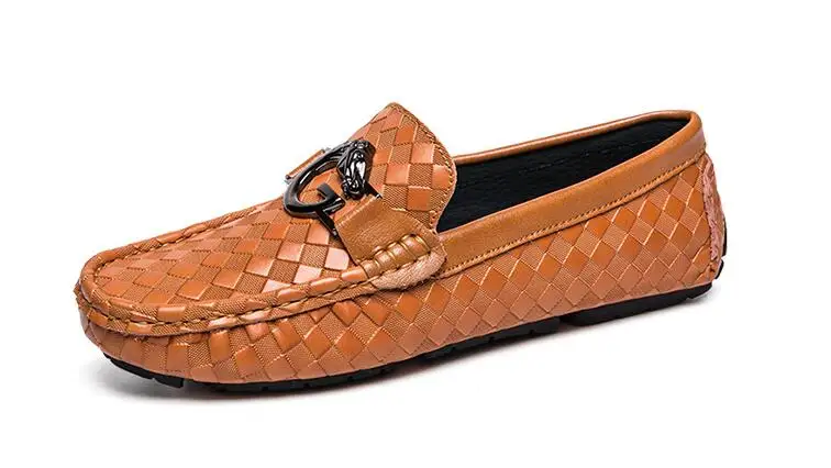 

NEW brand Spring Summer breathable genuine leather flats men casual shoes fashion luxury men slip on the driving shoes 38-44