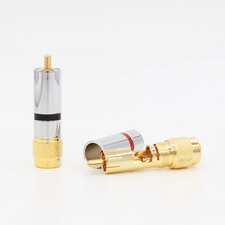 VR013G Позолоченный разъем RCA 24 К 8 мм аудиокабель паяльный Phono 4 шт. в партии |