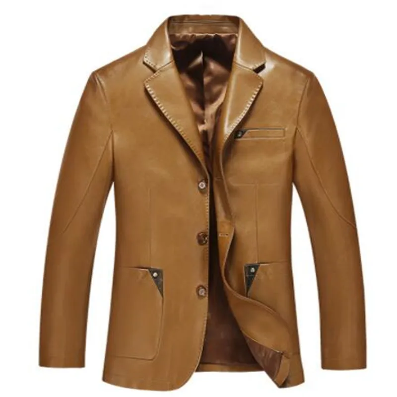 Мужской кожаный костюм весна и осень 2019 блейзер для мужчин тонкий мужской из