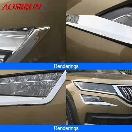 Для Skoda Kodiaq противотуманные фары, декоративные Автомобильные противотуманные фары, корпус ABS, хромированный Стайлинг противотуманных фар, аксессуары, продукты 2 шт