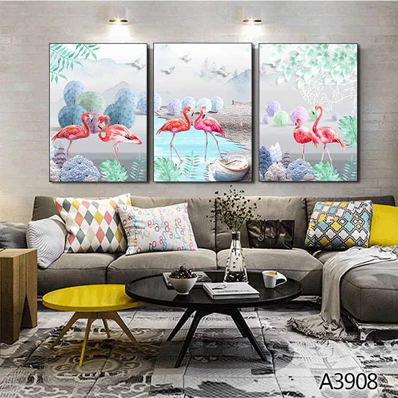 Art Wall Painting Canvas Picture Modern Poster Flamingo Print and Living Room Home Decor | Дом и сад
