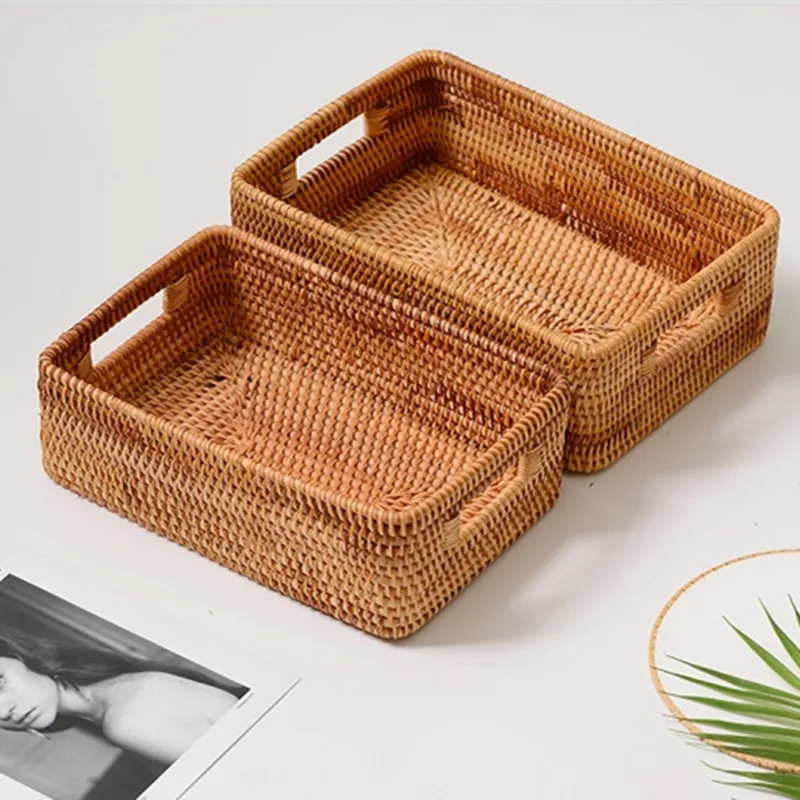 Storage Box Hand-Woven Storage Basket Storage Box Desktop Storage Box Fruit Basket