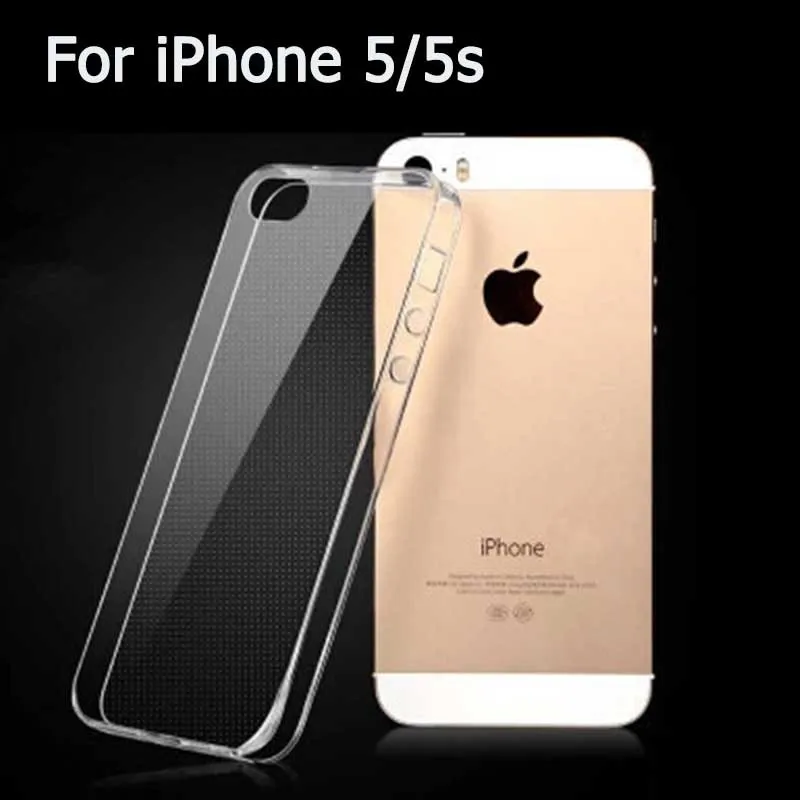 Мягкая Высокая Прозрачный Ультра-тонкий ТПУ Телефон Случае Для iPhone 5 5s 5S SE 6 S плюс s