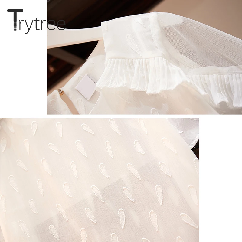 Trytree летний женский костюм из двух предметов Повседневное с оборками в полоску C