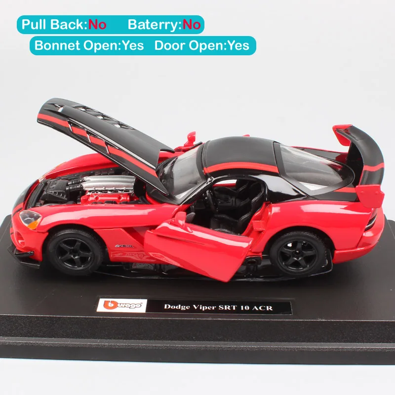 Детская модель автомобиля BBurago Dodge Viper SRT 10 ACR в масштабе 1:24|Наземный транспорт| |