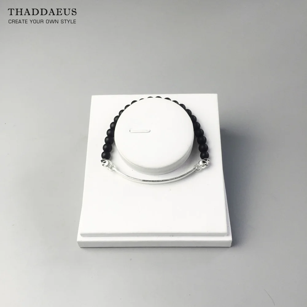 Браслеты серебрянное кольцо с черепом 6 мм обсидиан 925 пробы серебро для Для