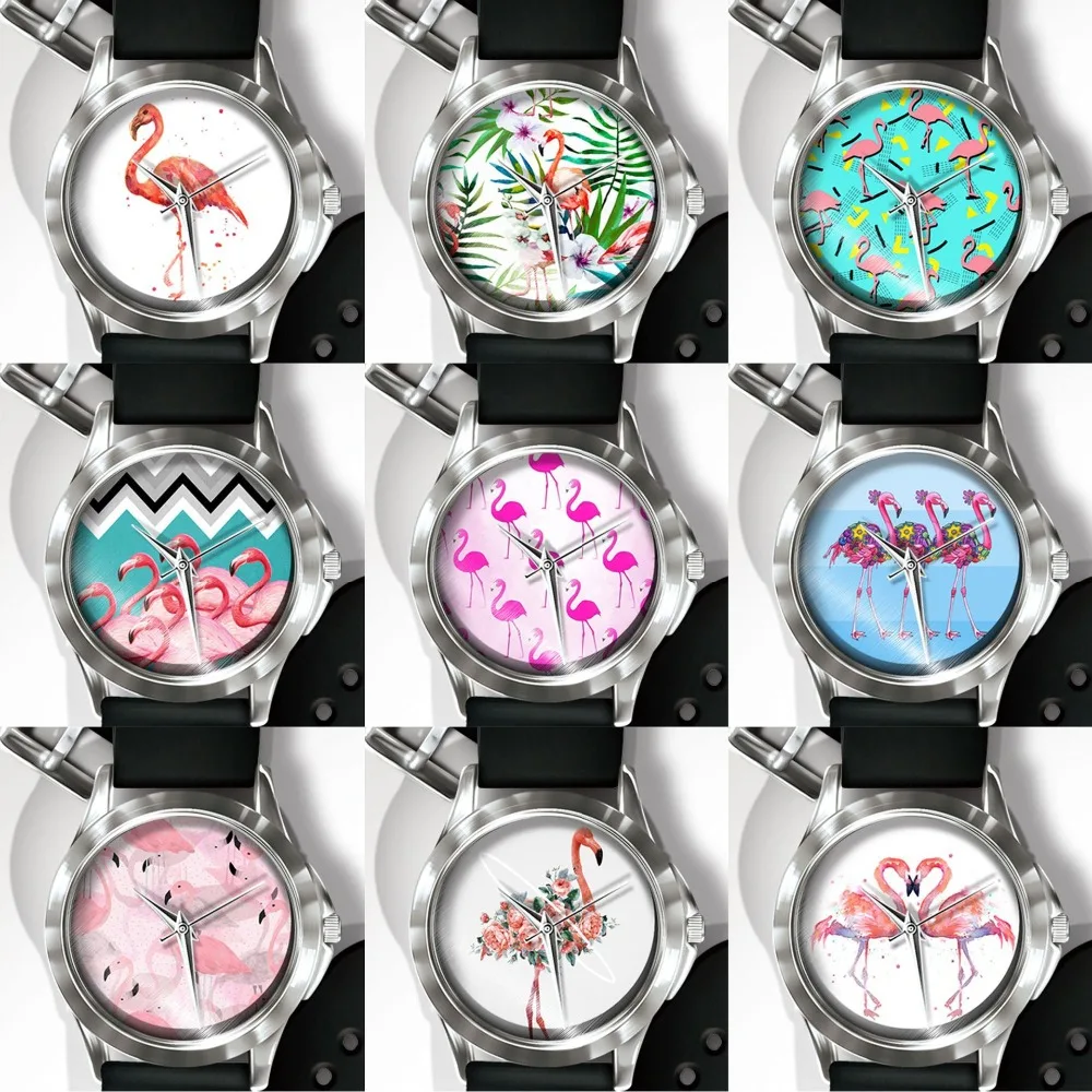 2018 мультфильм Фламинго Креативные Часы мужские брендовые кварцевые женские часы