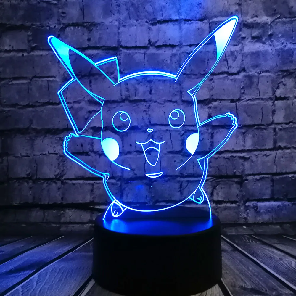 Мультфильм Kawaii японский Покемон Гоу игры 3D светодиодный USB лампа питомец Пикачу Красочный ночник детские игрушки подарок Новинка освещение