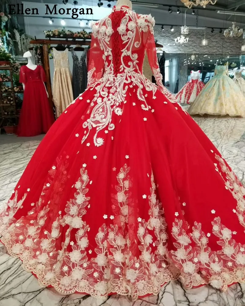 Винтажное свадебное платье с высоким воротом и длинными рукавами жемчугом