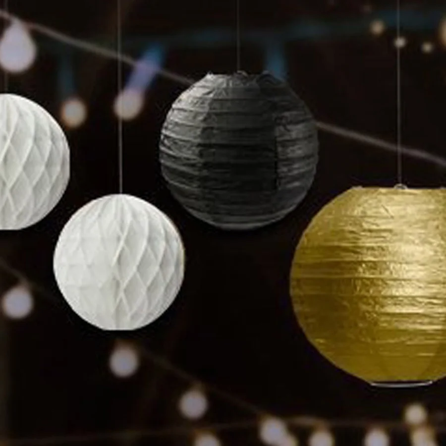 10 шт./компл. черный белый цвет золота искусственный цветок помпон из бумаги