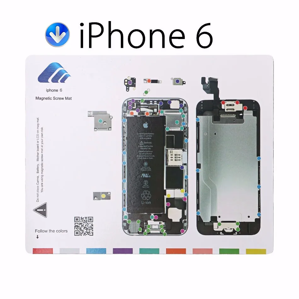 11 шт. Магнитный винтовой коврик для iPhone 4 Φ 5 5C 6 Plus 6s 7 профессиональный