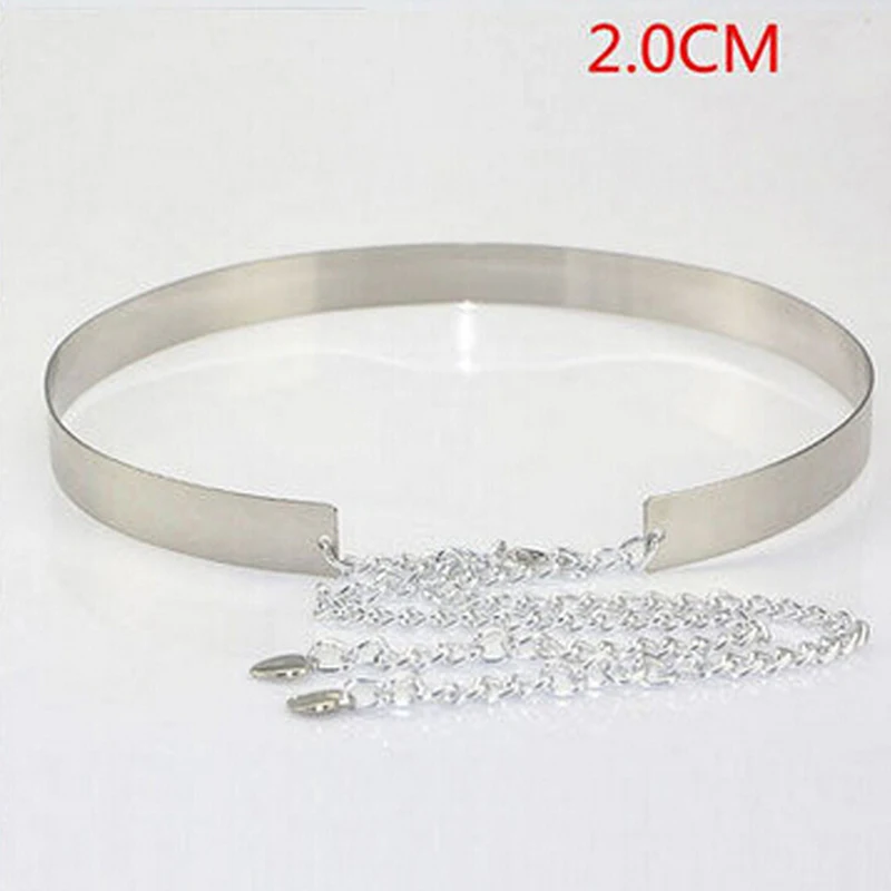 Womens Gold Belt High Waist Metal Mirror Metallic Plate Wide Obi Band Chains NEW | Аксессуары для одежды