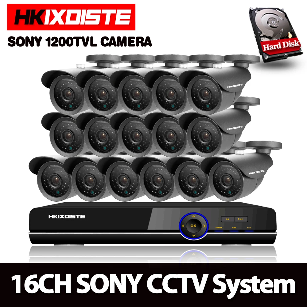 Система видеонаблюдения 16 каналов AHD 1080P NVR DVR|cctv system kit|16ch ahd 1080pcctv |