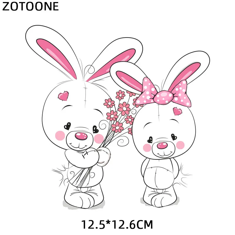 ZOTOONE DIY аппликация в виде сердца милые животные, Медведь, Кролик, сова, железные нашивки для детской одежды, нашивка, детская одежда с принтом E - Цвет: 2