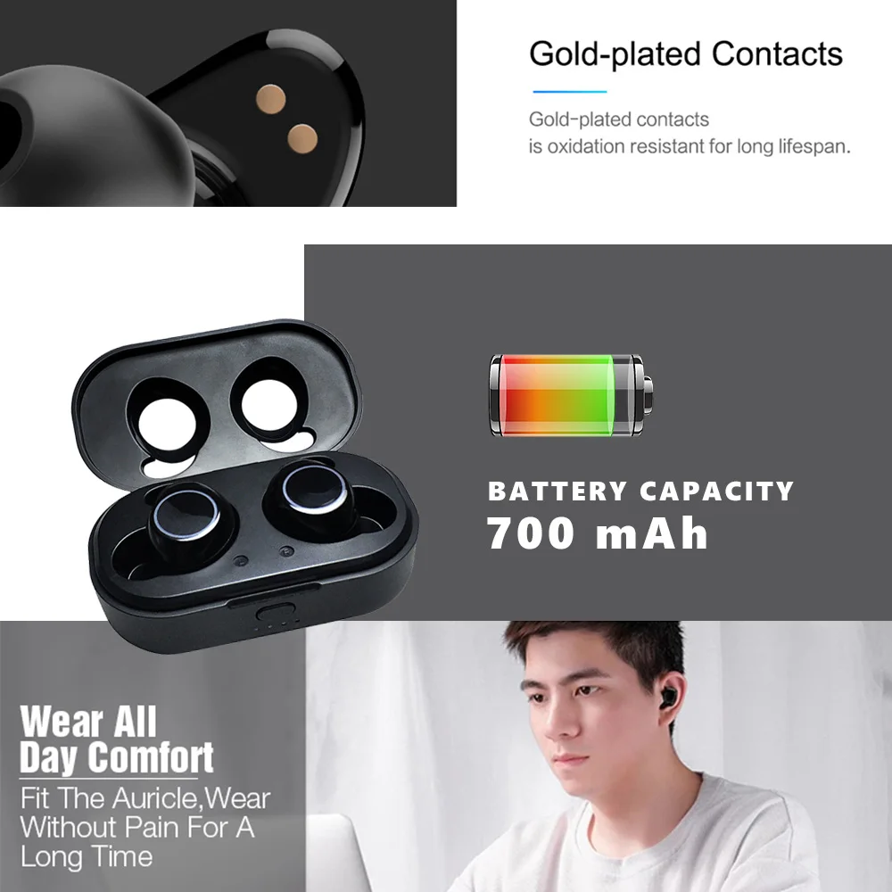 CBAOOO X118 TWS Bluetooth наушники 5,0 Мини спортивная Беспроводная гарнитура стерео бас наушники сенсорное управление с зарядным наушником