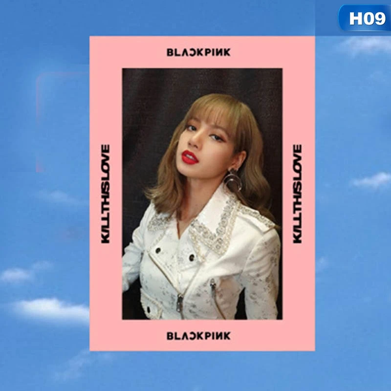 H09 1 шт. Kpop Blackpink Kill This Love Photo Stikcy Card Jennie Lisa HD Фотокарта наклейка альбом карты с кристаллами наклейка - Цвет: H09