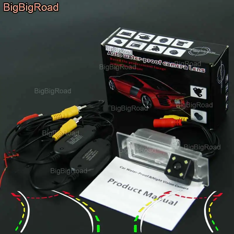 Автомобильная камера заднего вида BigBigRoad умная с функцией ночного видения и RCA