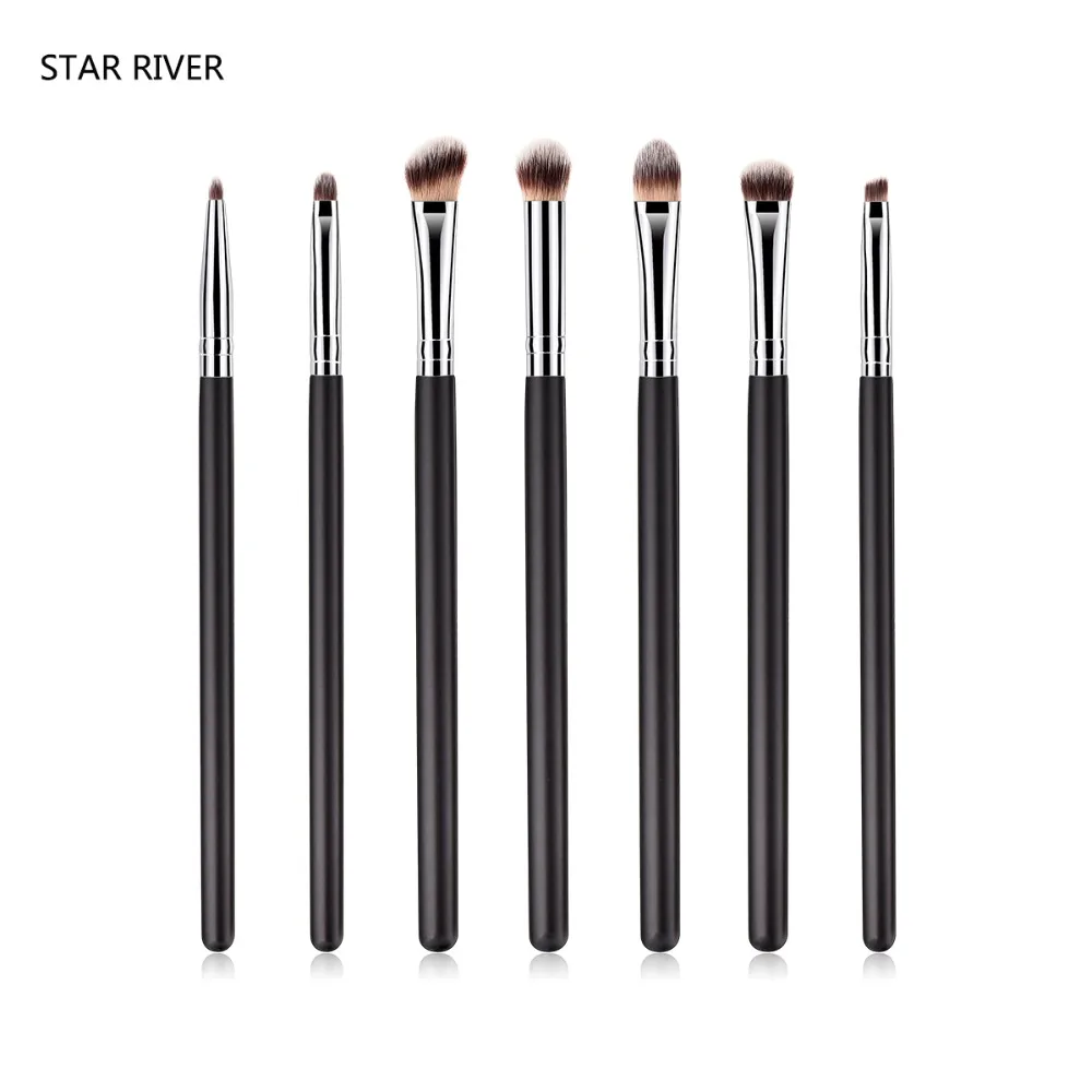 7 шт. профессиональные дымчатые кисти для глаз набор угловых теней бровей