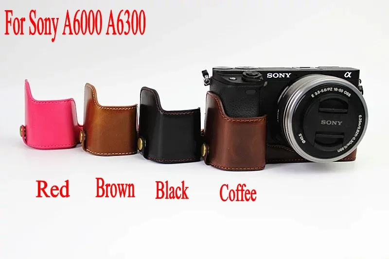 Чехол для камеры из искусственной кожи Sony A6000 A6300 A6500 профессиональный модный