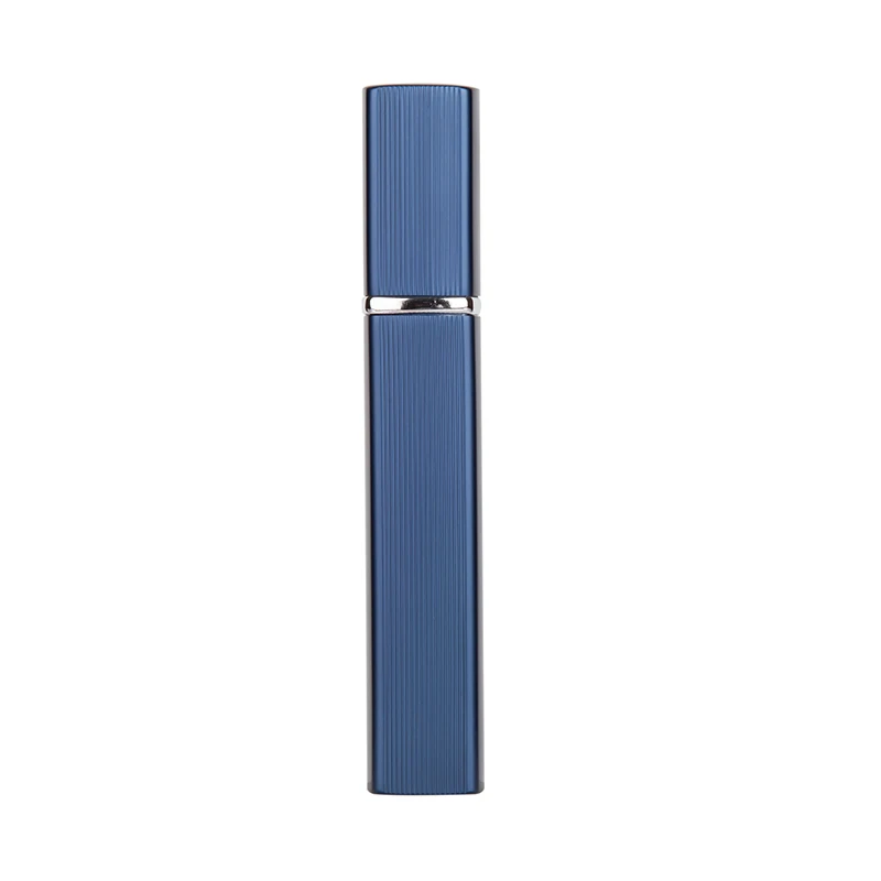 Light Blue 1 шт., 6 цветов, металлический чехол, стеклянный резервуар, 12 мл, флакон для духов, алюминиевая насадка, Заправляемый спрей, флакон для парфюмерии, косметический стеклянный контейнер - Цвет: Light Blue