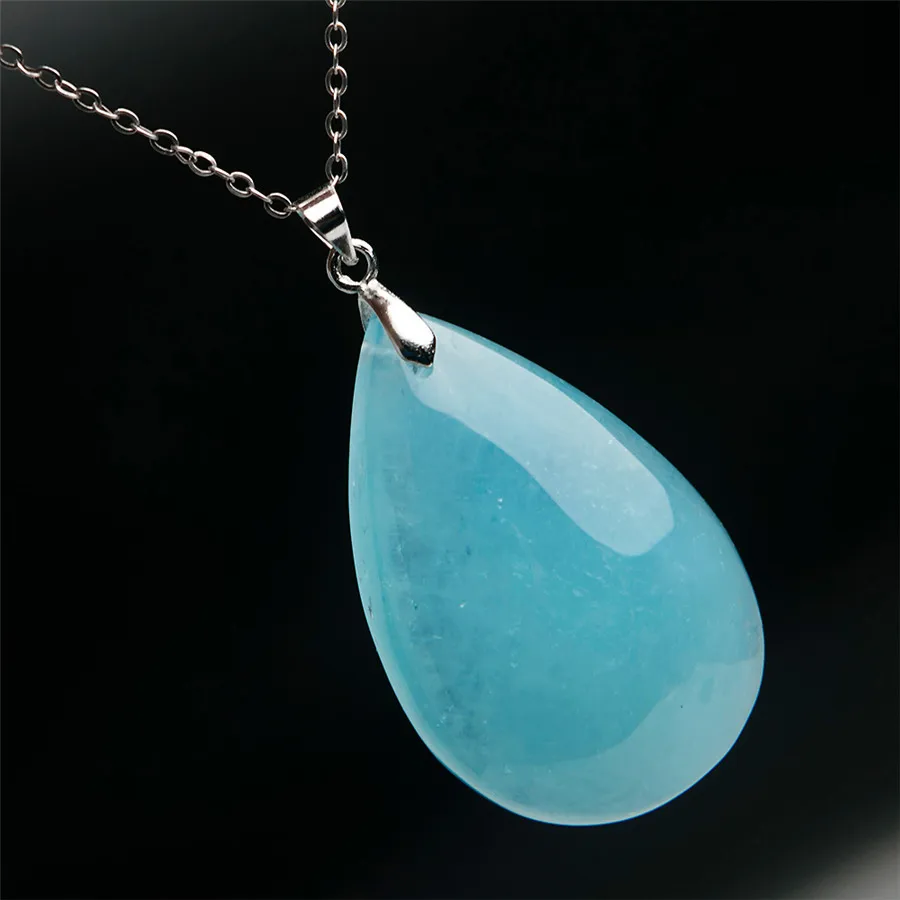 Натуральная синий драгоценный камень хрустальные капли воды кулон в виде