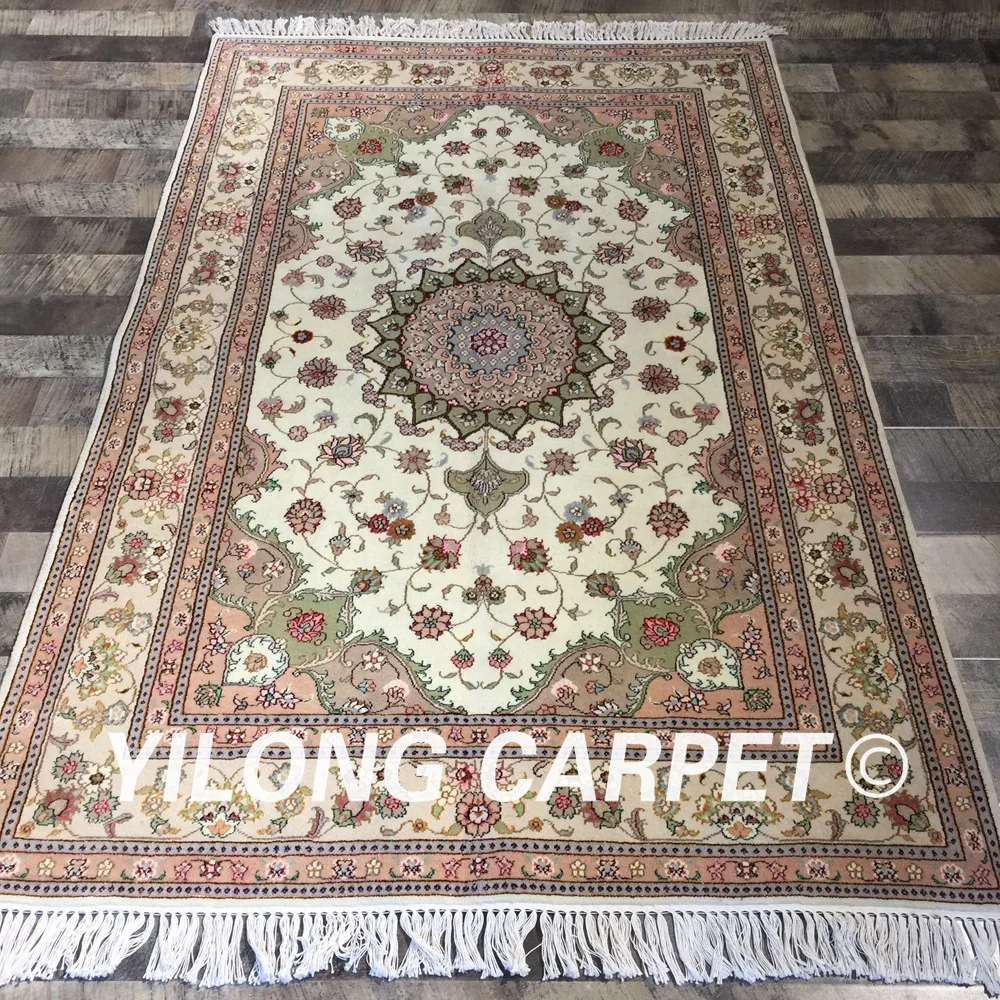 

Yilong 4'x6' handknotted persian area rug durable parlor oriental handmade wool silk carpet (WY2075S4x6)