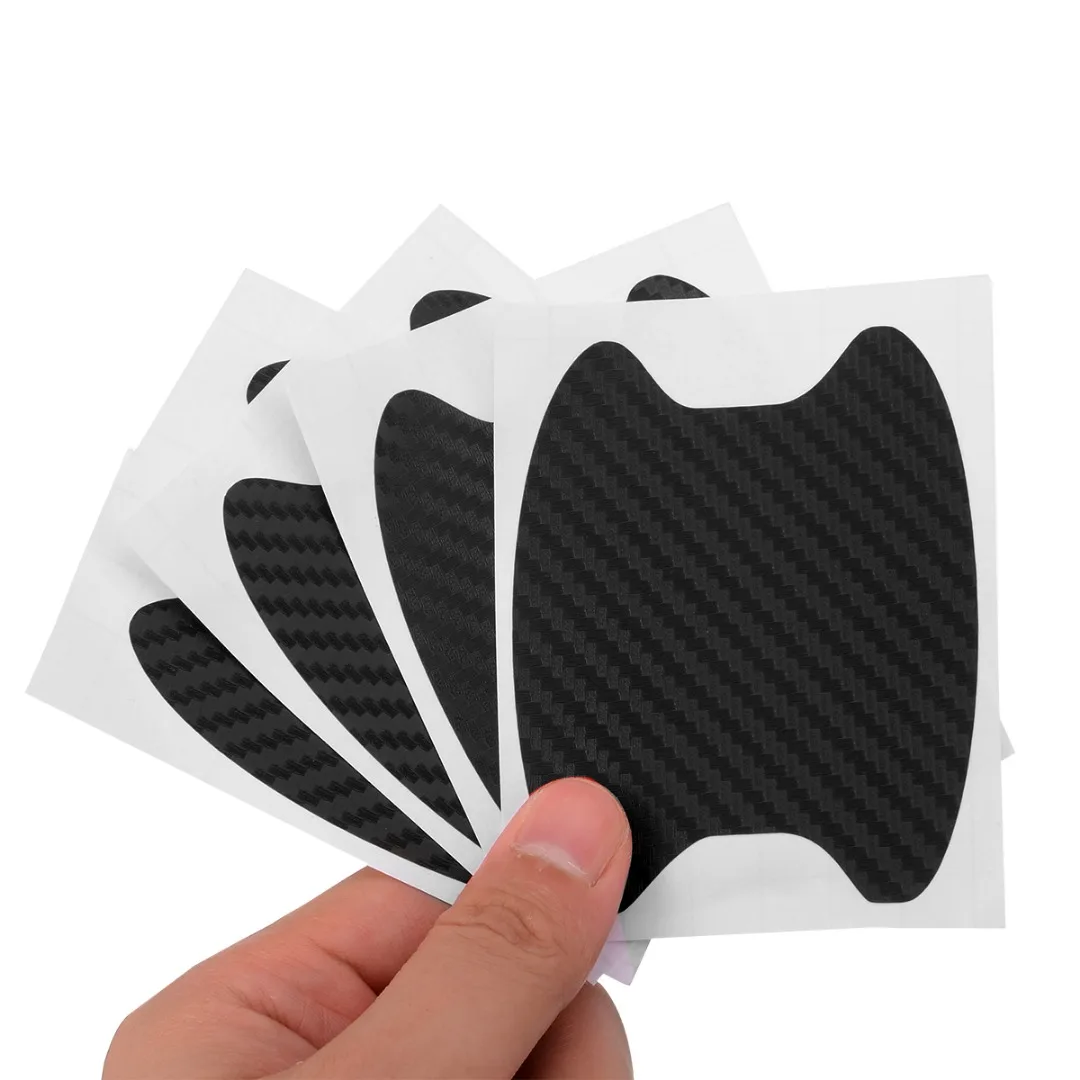 

NEW 4pcs 68 x 85MM Carbon Fiber Car Door Handle Anti Scratch Protector Film Sticker Universal