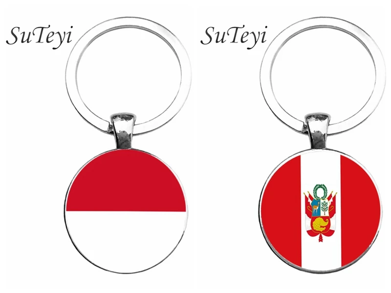 SUTEYI винтажный стеклянный кабошон художественная ключевая цепочка изображений