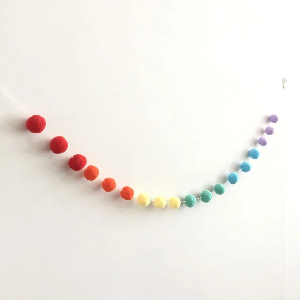 

30pcs set fluff balls banner for kids bedroom wall DecorGirls Room pinky Banner Wedding Decoration Baby Shower Playroom Decor