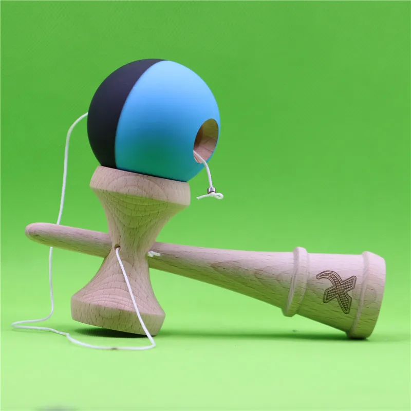 Резиновые полуспилок Kendama, 4 цвета на выбор, с прядильной бусинкой, большой традиционный Кен, изготовлен из бука, 18 см резиновая кендама