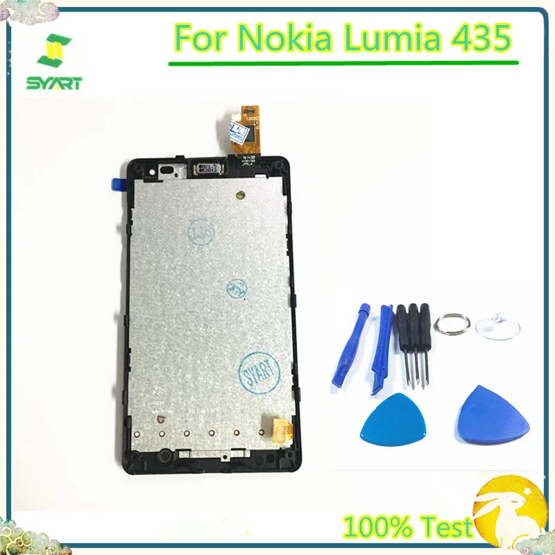 

100% Tested New LCD Display Touch Screen Digitizer Assembly With Frame Replacement Part For Nokia Lumia 435 1069 1070 1071