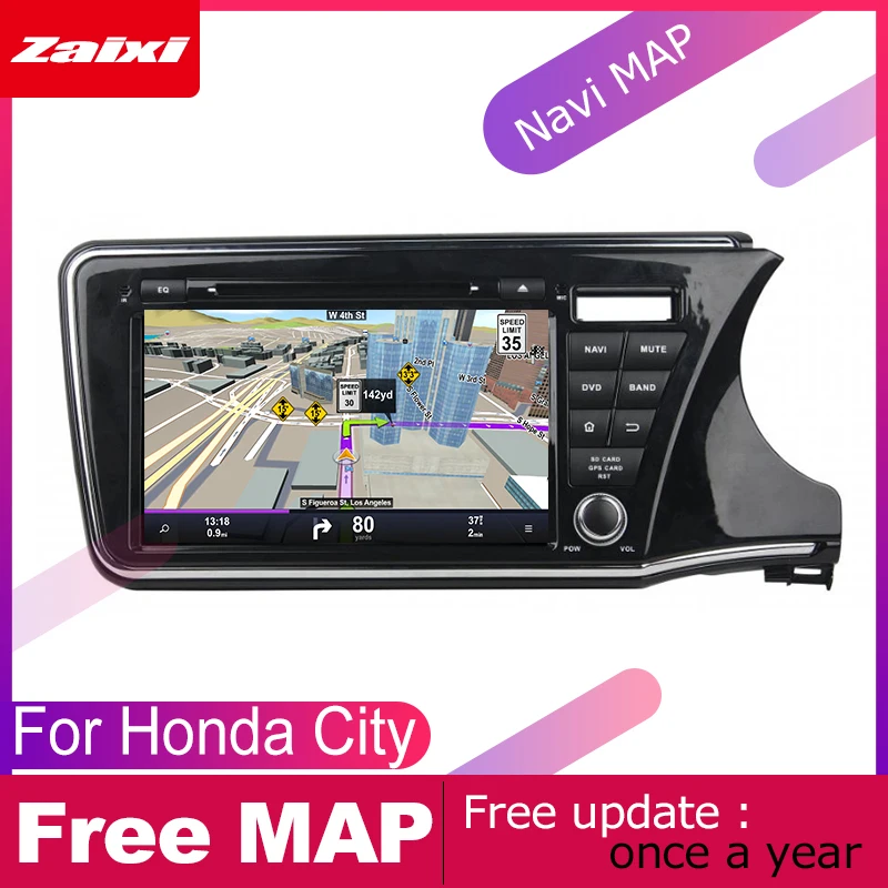 Автомобильный мультимедийный плеер ZaiXi 2 din Автомагнитола для Honda City 2014 ~ 2019 с