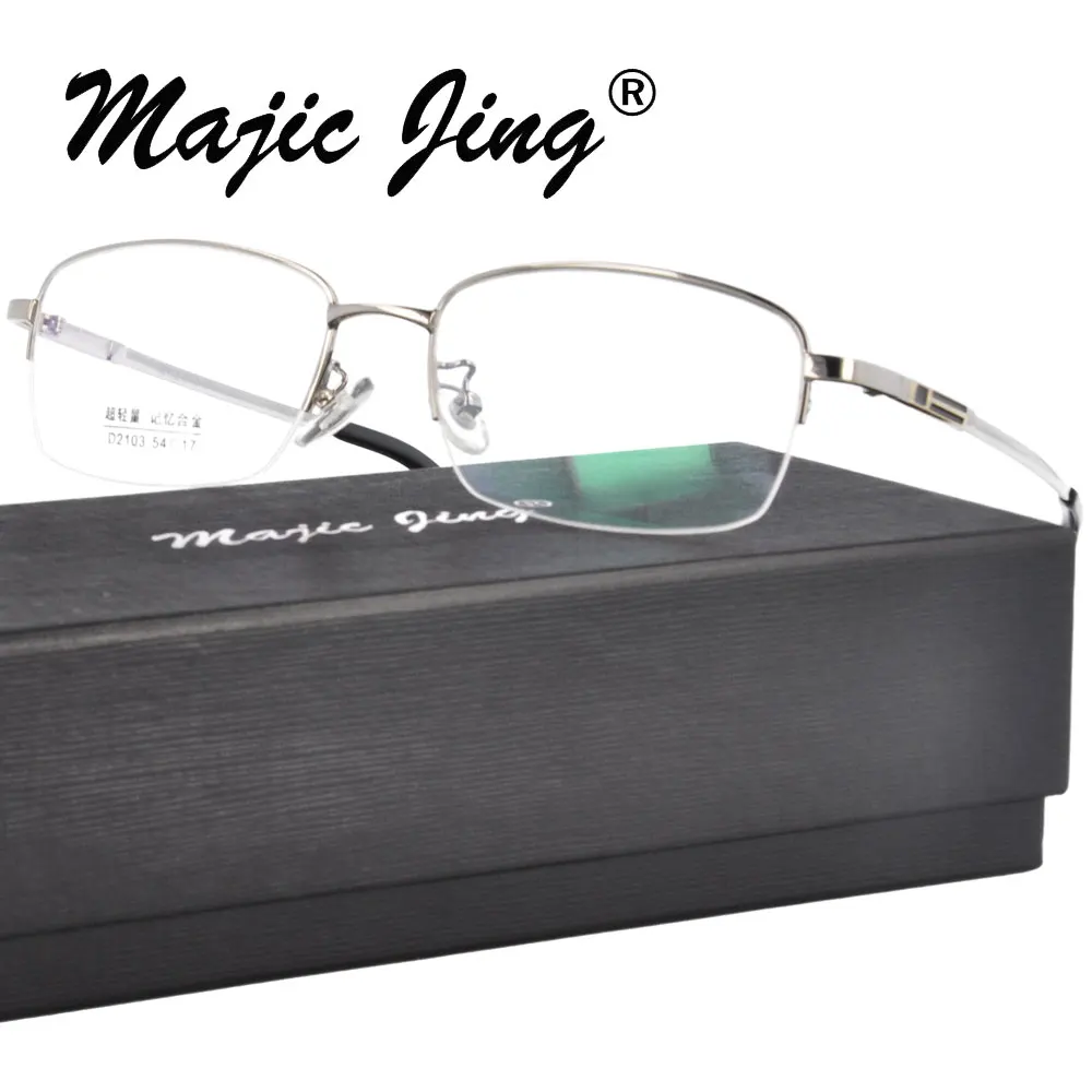 

Magic Jing memory metal RX optical frames myopia eyewear eyeglasses half rim prescription spectacles D2103