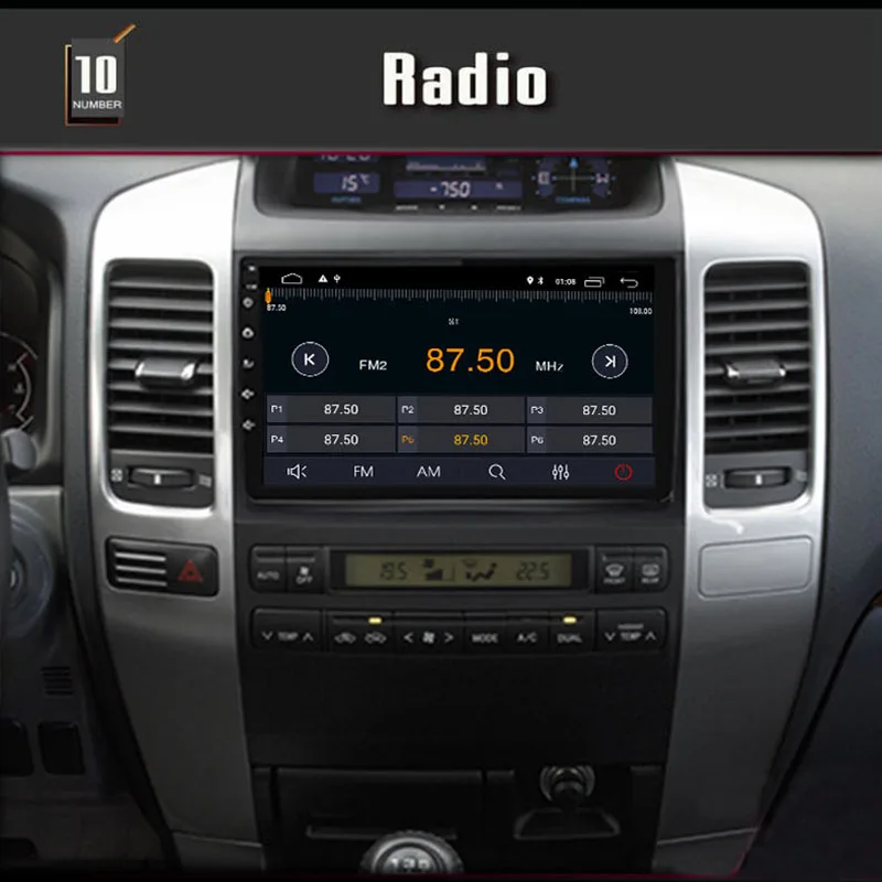 Android 9 0 2 din Автомобильный Радио Мультимедиа dvd для Toyota Prado 120 Land Cruiser 2004 2009 навигация