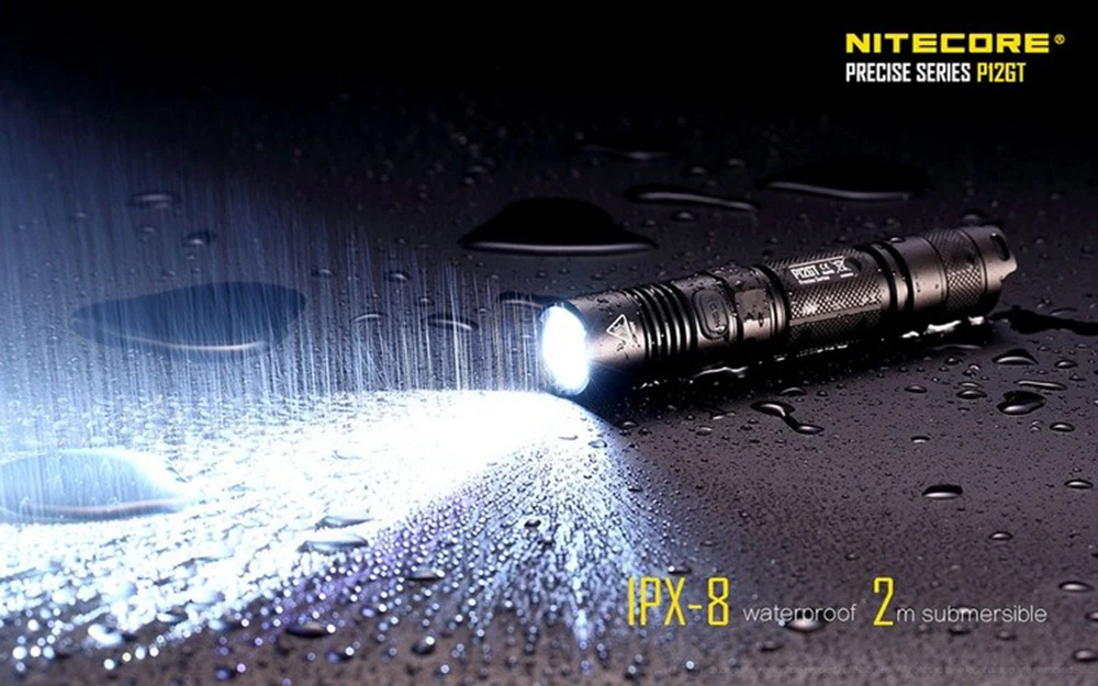 Nitecore p12gt 1000 люмен CREE светодиодный 350 метров в длину бросить тактический фонарик с um10 зарядное устройство и 18650 2600 мАч батареи