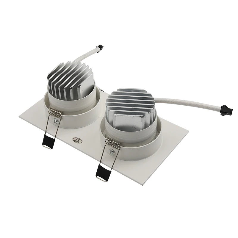 

Good qualtiy Recessed Double LED Dimmable Square white Downlight COB 14W 20W LED Spot light decoration Ceiling Lamp AC 110V 220V