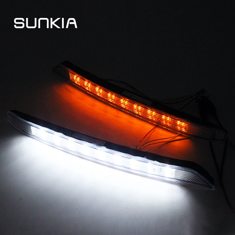 

SUNKIA LED Daytime Running Light For KIA K3 2012-2015 DRL With Turning Signal Lights Day Lamps Car Lights Assembly