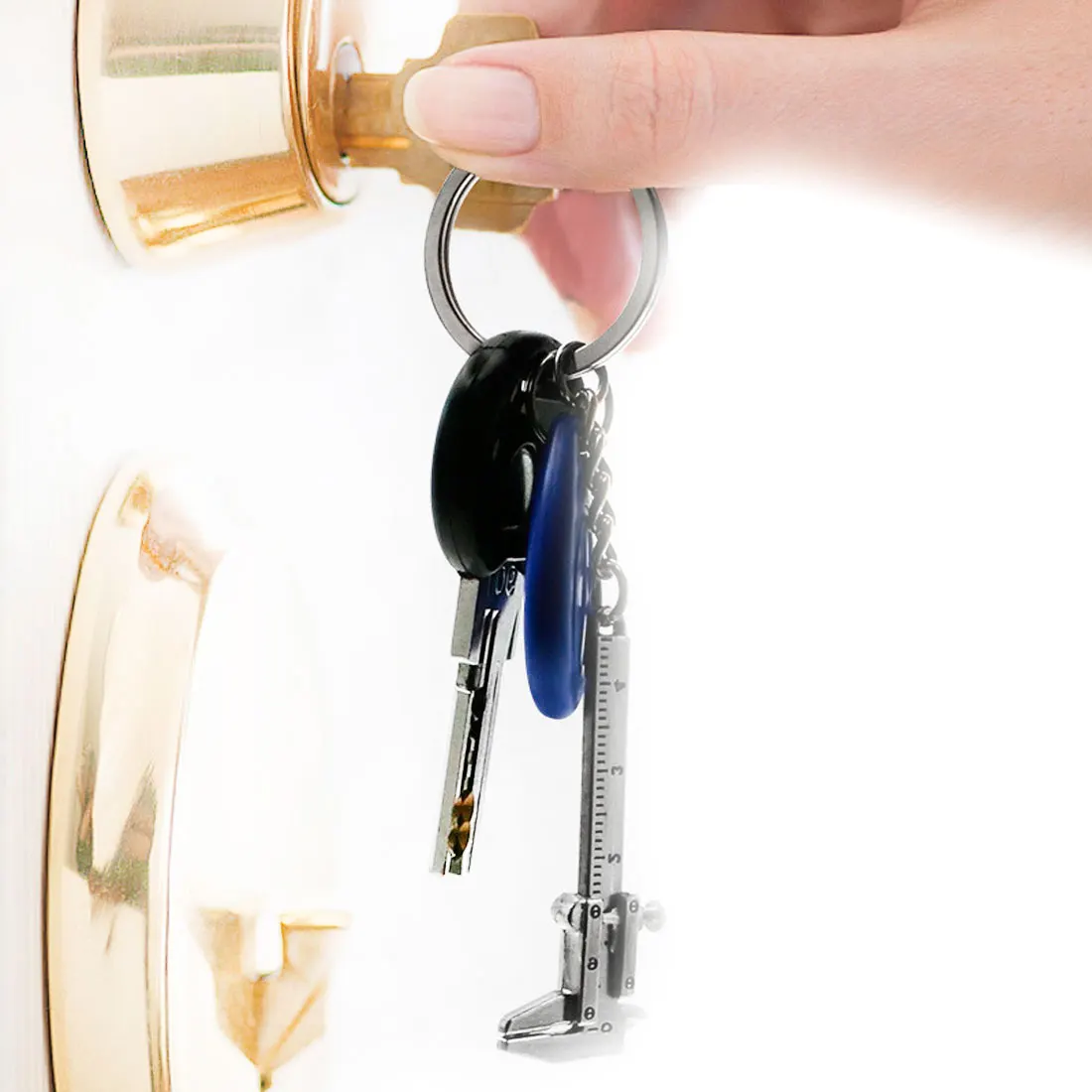 Специальный NoveltyKeychain/цепь инструмент подвеска портативный инструмент мини штангенциркуль брелок цинковый сплав измерительные инструменты