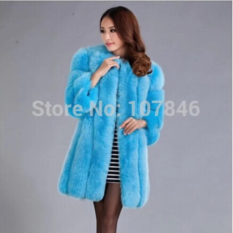 Женское пальто из натурального Лисьего меха зимний Тренч с рукавом 3/4 верхняя