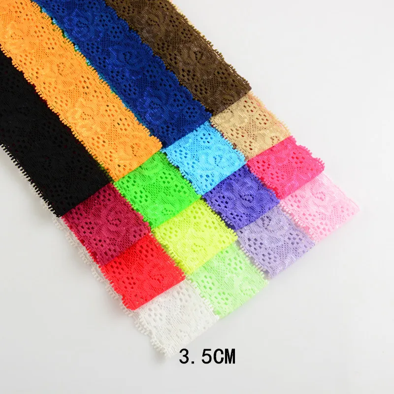 Горячая Распродажа 35 мм новые стильные кружевные повязки на голову 32 шт./лот