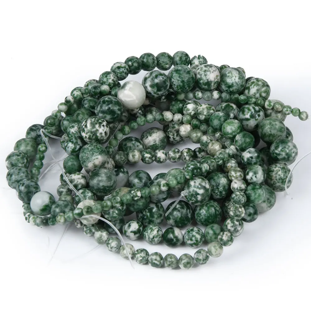 Женские бусины с зелеными точками для изготовления бижутерии 4 6 8 10 12 мм|beads women|making